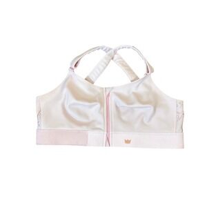 SHEFIT Women's Light Pink & Cream Front-Zip High Support Sports Bra